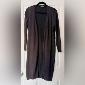 Vince Camuto Long Open Front Black Cardigan